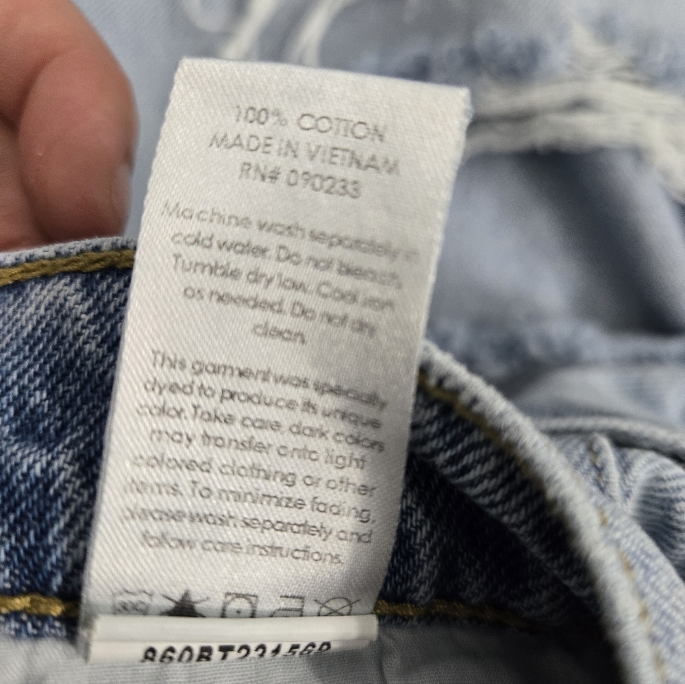 Pac Sun 90s Straight Light Blue Distressed Jeans - Picture 10 of 10